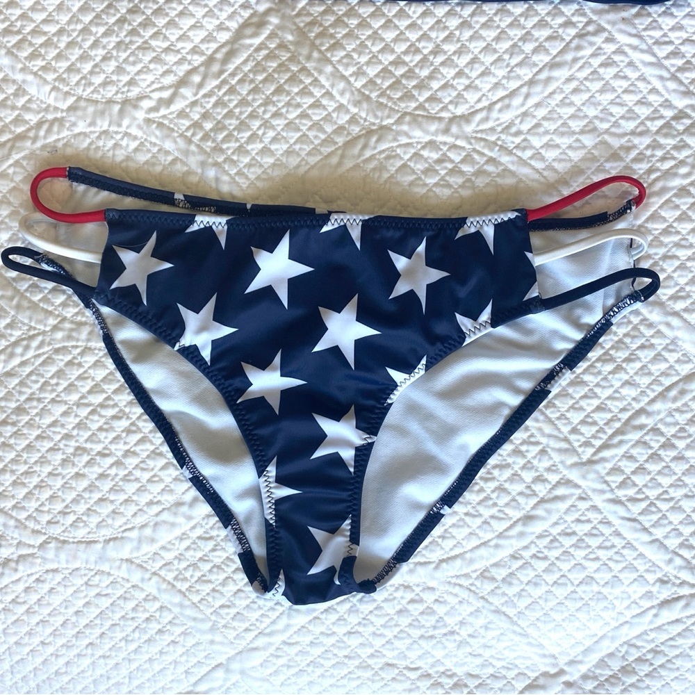 Red White & Blue string sided bikini bottoms